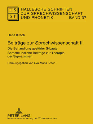 cover image of Beiträge zur Sprechwissenschaft II